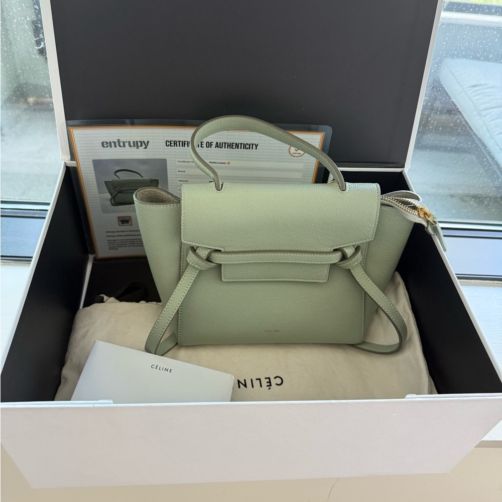 Celine Sage Green Belt Bag Nano